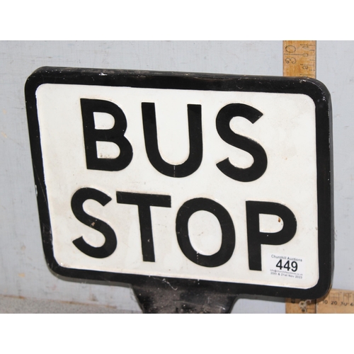 449 - Reproduction cast aluminium bus stop, approx 30cm x 30cm