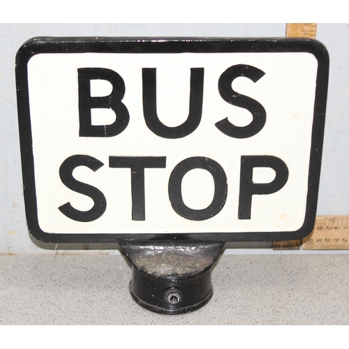 449 - Reproduction cast aluminium bus stop, approx 30cm x 30cm