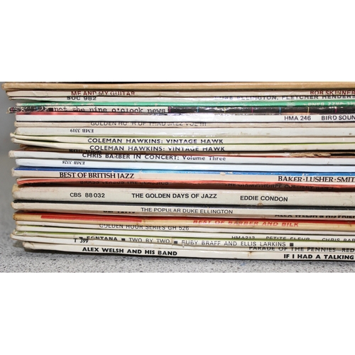 613 - Qty of vinyl records to incl jazz by Ella Fitzgerald, Chris Barber, Duke Ellington etc