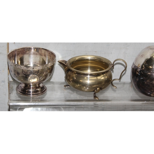 1071 - Qty of assorted silver plated items, mainly antique pieces, approx 4.6kg gross