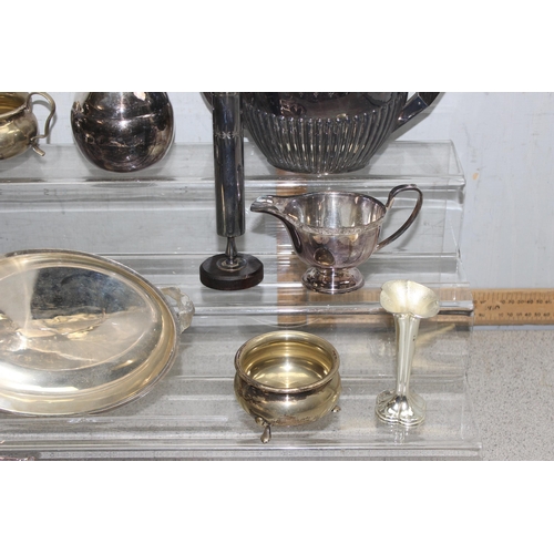 1071 - Qty of assorted silver plated items, mainly antique pieces, approx 4.6kg gross