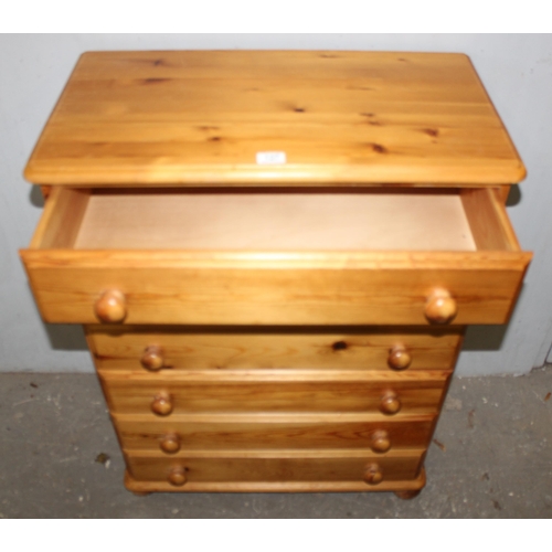 127 - A modern pine 6 drawer chest of drawers, approx 75cm wide x 45cm deep x 100cm tall