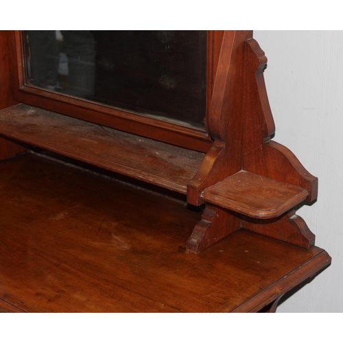 133 - An Art Nouveau period dressing table with mirror, approx 102cm wide x 52cm deep x 160cm tall