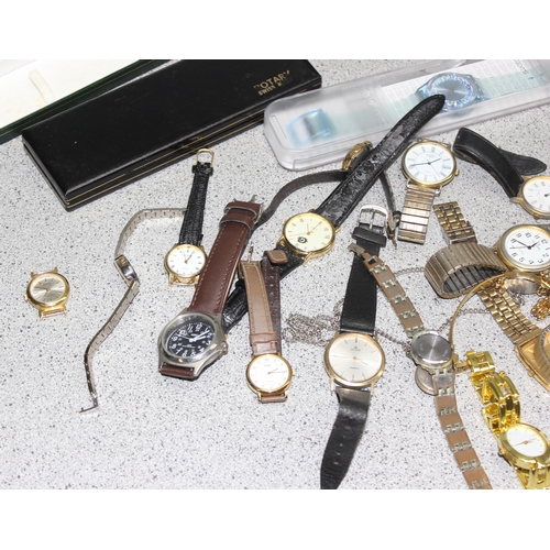 1339 - A large qty of assorted watches and watch boxes to inc a boxed Tissot watch, Swatch, Rotary and Seik... 