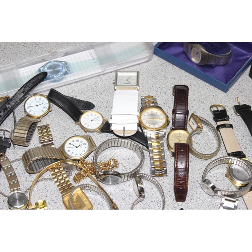 1339 - A large qty of assorted watches and watch boxes to inc a boxed Tissot watch, Swatch, Rotary and Seik... 