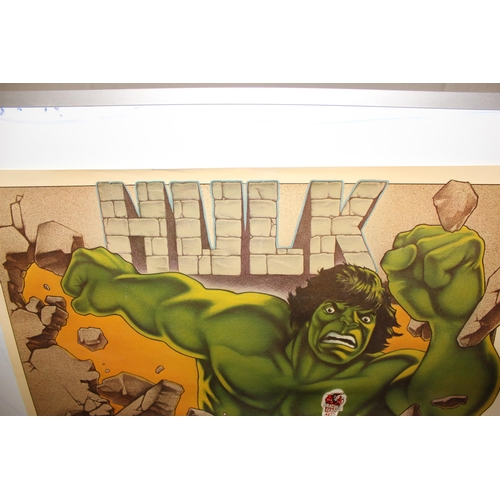 475 - An original 1977 Hulk poster, produced by Thought Factory of California for Marvel Comics, designed ... 