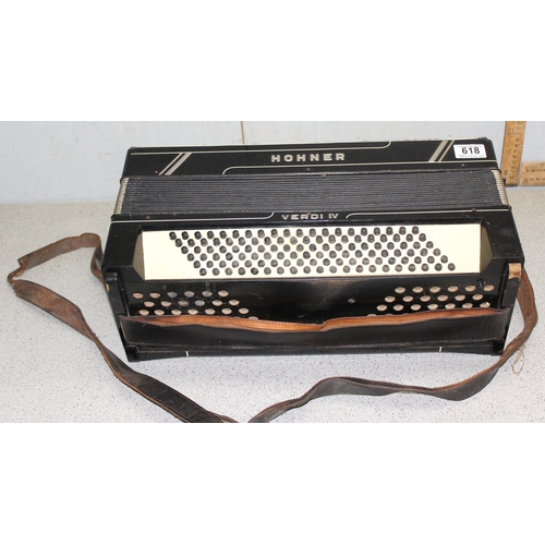 618 - A vintage Hohner Verdi IV accordion