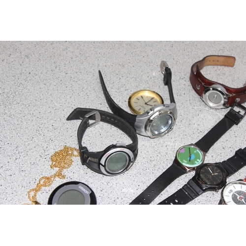 1341 - Qty of assorted watches to inc Casio, Fossil and Swatch etc