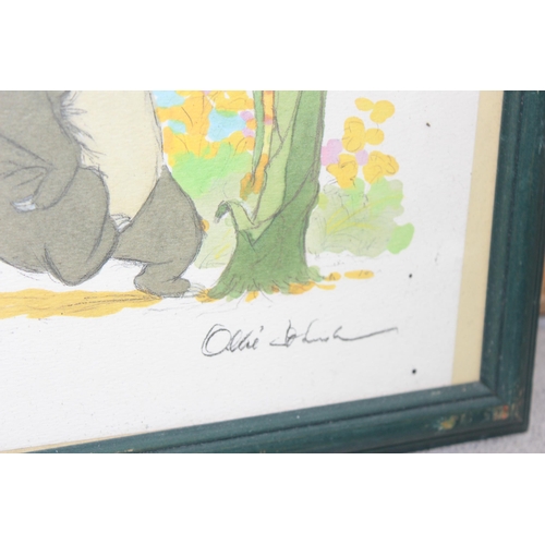 477 - 2 vintage Disney commemorative lithographs of The Jungle Book, in frames, and a Peter Rabbit print (... 