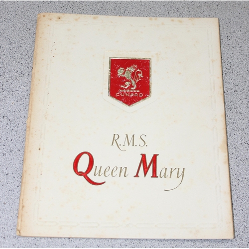 577 - Qty of assorted ephemera to inc a vintage Cunard Passenger list, a signed sheet music by Val Doonica... 