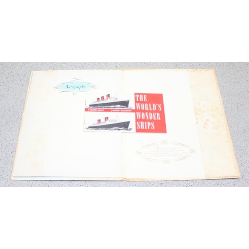 577 - Qty of assorted ephemera to inc a vintage Cunard Passenger list, a signed sheet music by Val Doonica... 