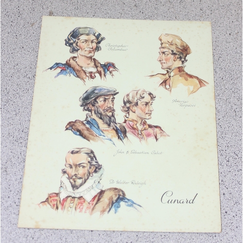 577 - Qty of assorted ephemera to inc a vintage Cunard Passenger list, a signed sheet music by Val Doonica... 