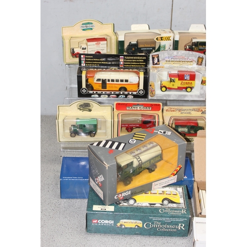 1557 - A large qty of assorted boxed model vehicles to inc Corgi & Days Gone etc