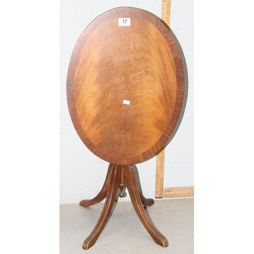 17 - Vintage Mahogany tilt top side table with pedestal base