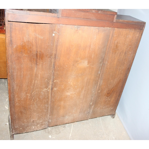 18 - An Art Deco period glazed oak display cabinet, approx 120cm wide x 29cm deep x 122cm tall