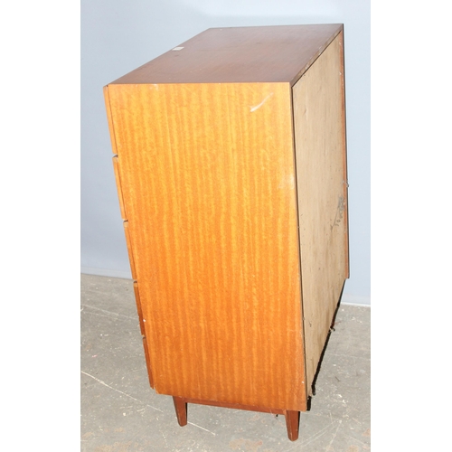 21 - A retro Meredew 5 drawer chest of drawers, approx 76cm wide x 46cm deep x 107cm tall