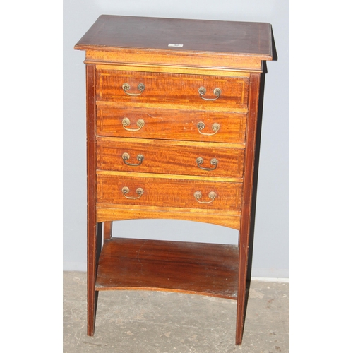 32 - An Edwardian 4 drawer chest on legs, previously a music cabinet but altered to make drawer fronts so... 