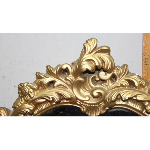 406 - 3 vintage Rococo style gilt framed mirrors, the largest approx 65cm x 50cm