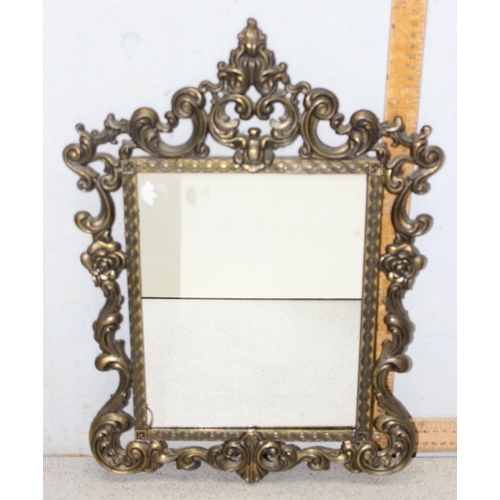 406 - 3 vintage Rococo style gilt framed mirrors, the largest approx 65cm x 50cm