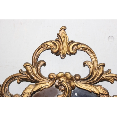 406 - 3 vintage Rococo style gilt framed mirrors, the largest approx 65cm x 50cm