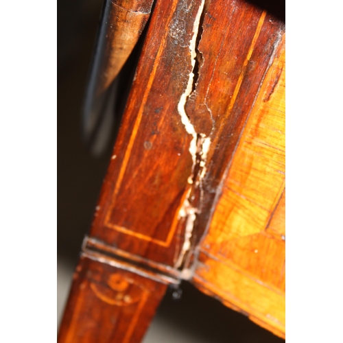 45 - A small Edwardian oval mahogany dropleaf table with drawer and crossbanded inlay, approx 96cm wide x... 