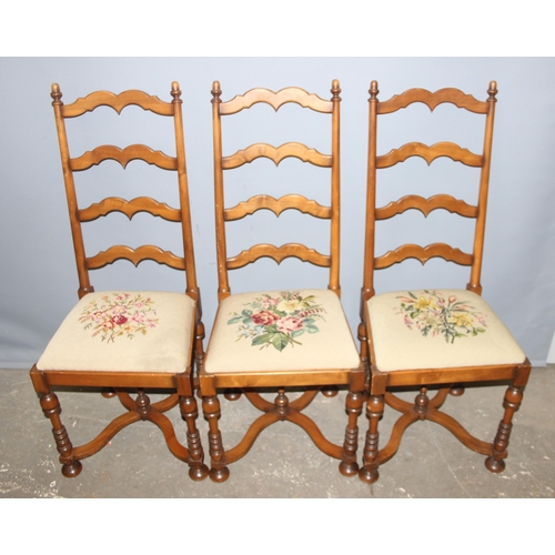 46 - A set of 6 17th century style dining chairs with tapestry seats