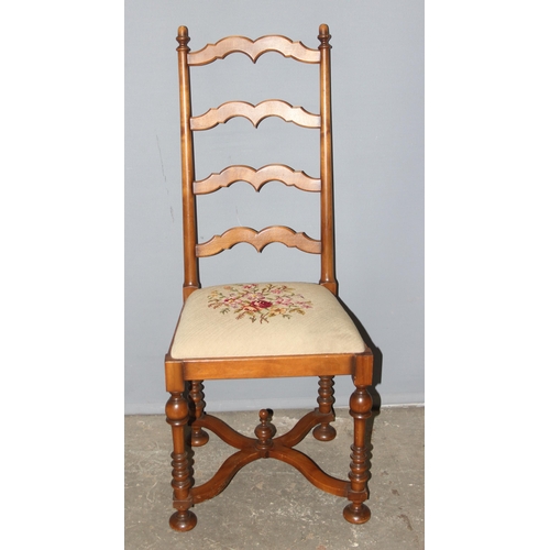 46 - A set of 6 17th century style dining chairs with tapestry seats