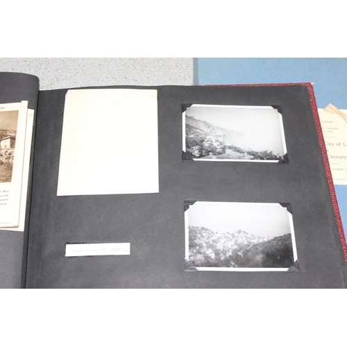 500 - Vintage photograph album portraying a 1951 holiday to Europe and a Folio containing Engravings of th... 