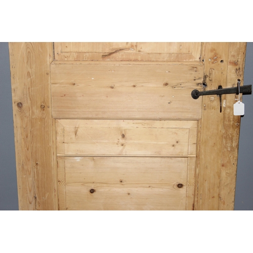 58 - Antique 2 panel internal pine door with latch fitting approx. 188cm x 82cm