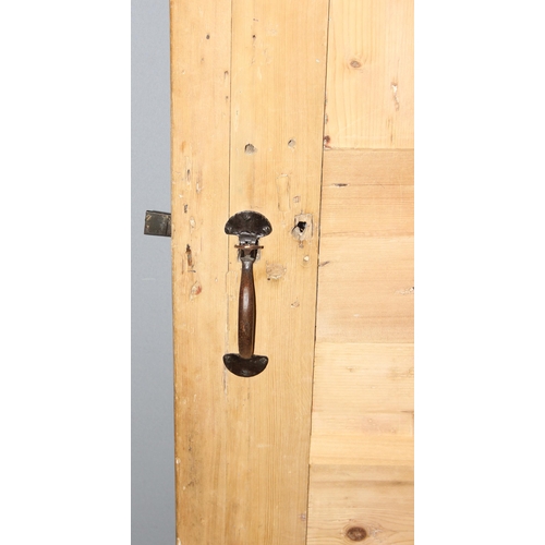 58 - Antique 2 panel internal pine door with latch fitting approx. 188cm x 82cm