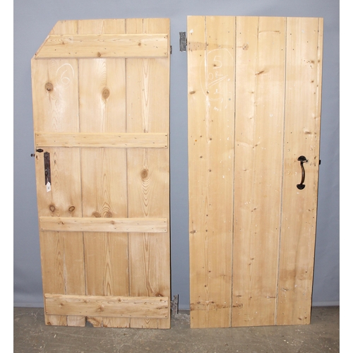 59 - 2 vintage internal pine doors with fittings largest approx. 179cm x 76cm