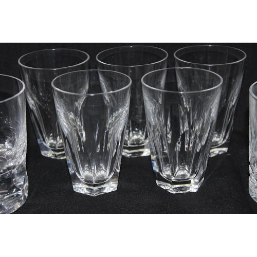 1619 - Waterford Crystal - Set of 5 'Shelia' 9cm tumblers glasses & a further 4 cut glass Whiskey tumblers