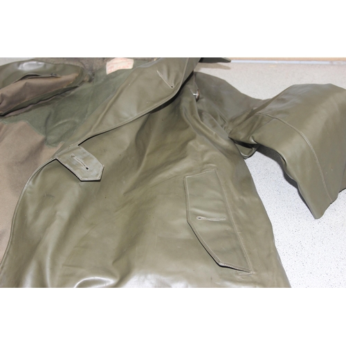 1424 - A mid-century Eiseltwerk dispatch riders motorcycle coat, possibly either German or Dutch military, ... 