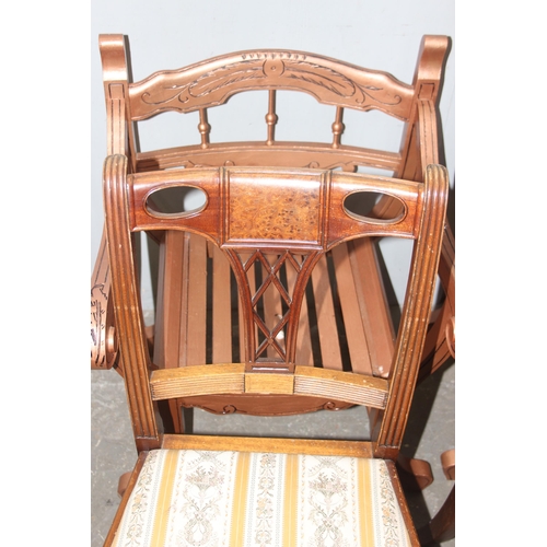 163 - Mixed lot of 4 chairs to include a mid 20th century carver chair with broad arrow & other military s... 