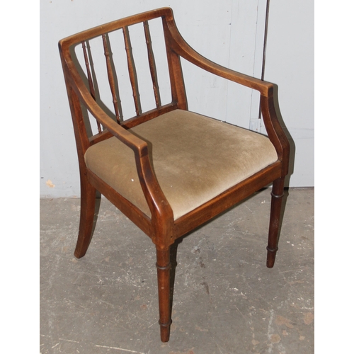 163 - Mixed lot of 4 chairs to include a mid 20th century carver chair with broad arrow & other military s... 