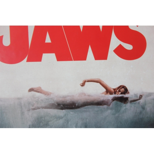 462A - Jaws - a large framed reproduction film poster, approx 96cm x 66cm