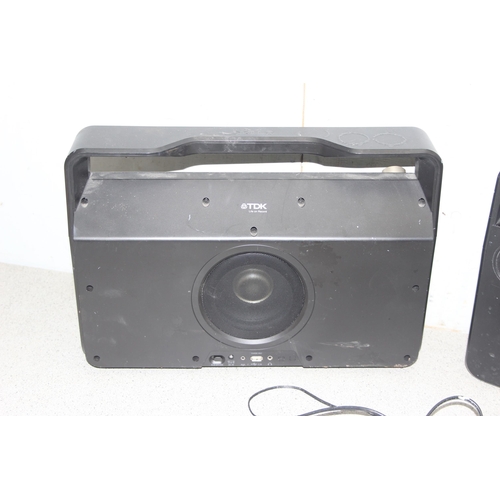 765 - A pair of TDK A73 wireless boombox speakers