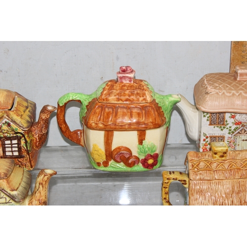 1805A - Qty of cottage ware teapots, biscuit barrels, butter dishes and milk jugs