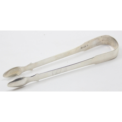 1083 - Newcastle silver, a rare pair of Georgian silver sugar tongs, no date letter but c.1800-1820, likely... 