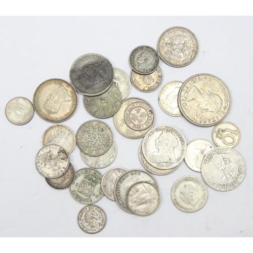 1248 - Qty of assorted mixed world and British coins, all with silver content, approx 95.98g gross