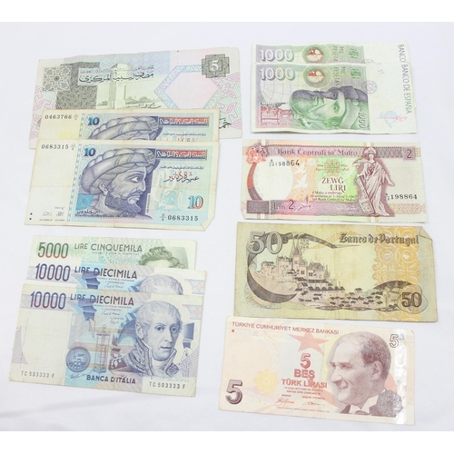 1256 - Qty of assorted mixed world banknotes