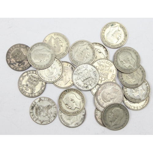 1267 - A date run of 23 assorted silver sixpence coins, 1920-43 (missing 1927),  including the key date 192... 