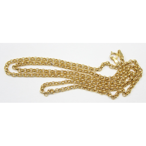 2418 - A 9ct yellow gold necklace with rounded links, marked 375 and XRF confirmed, approx 48cm long, appro... 