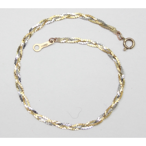 2427 - 9ct gold mesh bracelet, marked and XRF confirmed, approx 18cm long, approx 1.29g gross