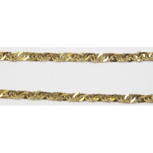 2430 - A 9ct gold bracelet, marked 9k and XRF confirmed, approx 26cm long, approx 2.68g gross