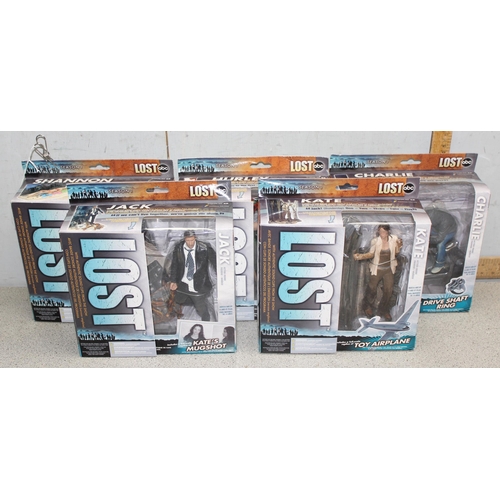 1550 - 5 boxed Lost character models incl Shannon, Hurley, Jack, Kate and Charlie