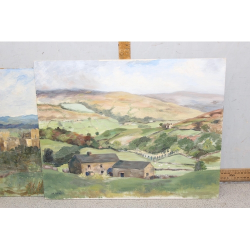 495 - Margaret Webb (British XX), oil on board entitled Oxnop Ghyll-Swaledale & a further landscape oil on... 