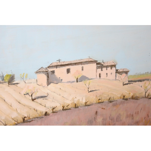 499A - Joyce Williams (British XX), 2 mid-century oil on canvas and board Provence landscapes, unsigned but... 