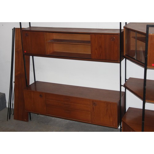 1 - A retro mid-century Avalon modular wall unit comprising of 2 flat sections, a corner section and var... 