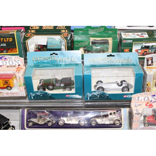 1558 - A large qty of assorted boxed model vehicles to inc Britains & Corgi Legends of Speed